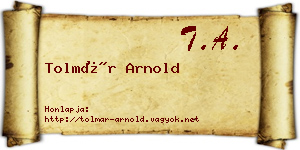 Tolmár Arnold névjegykártya