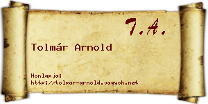 Tolmár Arnold névjegykártya